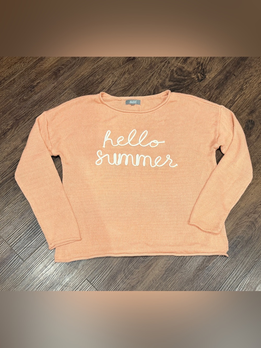 Hello Summer sweater! Dusty pale pink sweater. Light weight.